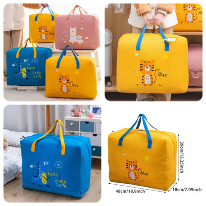 Double Zipper Dino Storage Bag  For Kids