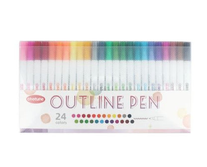 Double Line Outline Art Pen Marker Pen  For Drawing And Doodling DIY Double Line