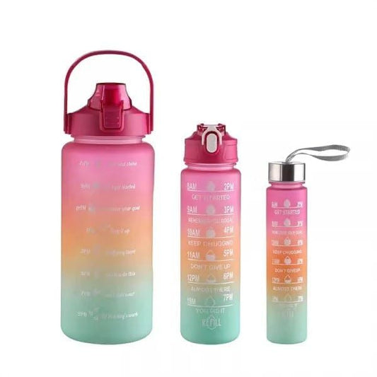 Set Of 3 Motivational Water Bottle