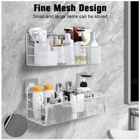 WALL SHELF WITH HOOKS / MESHED WALL SHELF