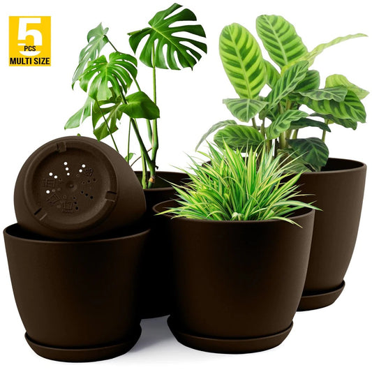 Set of 5 Indoor Plant Pots Planters