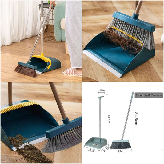 Attachable Floor Cleaning Broom Set with Dustpan