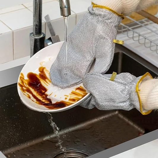 Steel Wire Dishwashing Cleaning Gloves