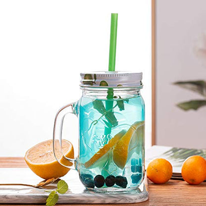 Mason Jar with Straw and Lid Mocktail