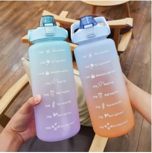 Unbreakable Silicone Water Bottle with Motivational Time Marker