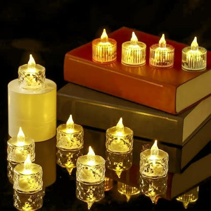 Pack of 12 LED Candles Warm, White, Flameless TeaLight For Birthday Party, Aniversary, Candle Light Dinner Decoration