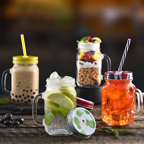 Mason Jar with Straw and Lid Mocktail