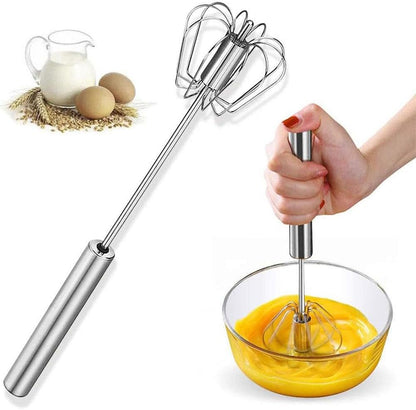 Stainless Steel Handle Semi Automatic Egg Beater