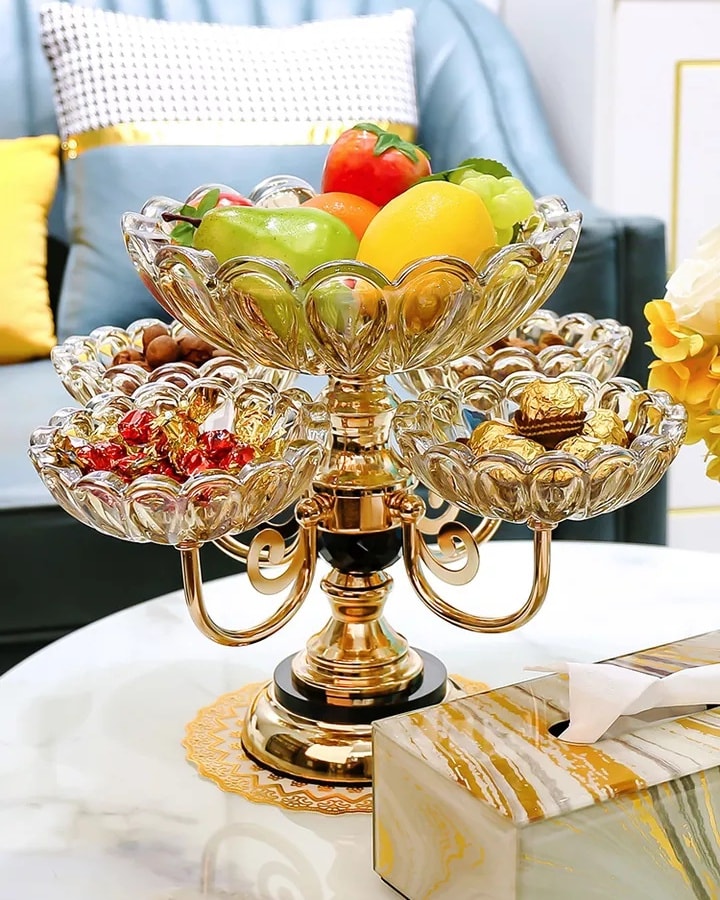 European Style Rotating Dry Fruits Platter Stand