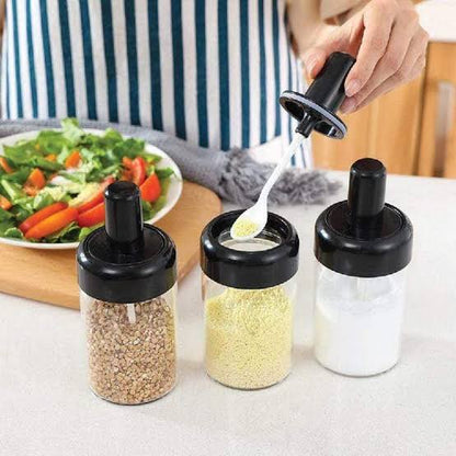 Plastic 6 Piece Rotating Condiment Spice Jar