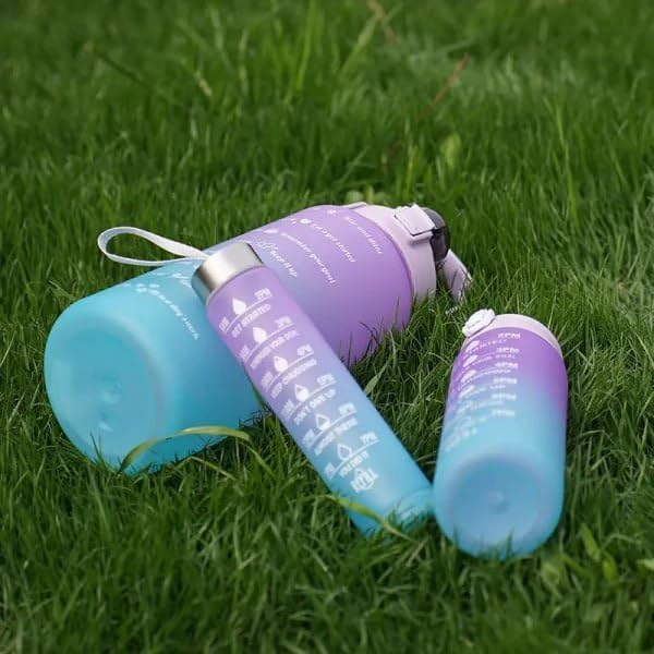 Set Of 3 Motivational Water Bottle