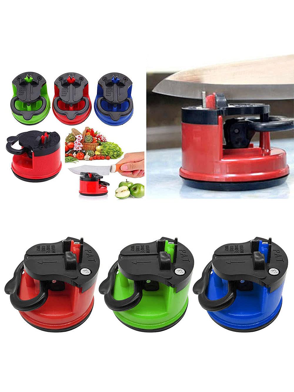 Manual Knife Sharpener with Secure Suction Pad