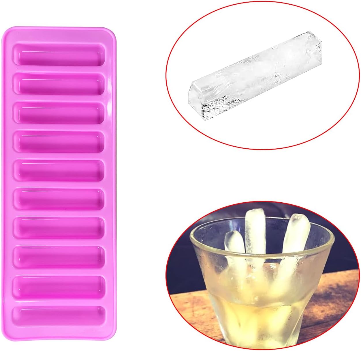 10 long strip silicone chocolate mold, Ice cube tray