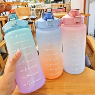 Unbreakable Silicone Water Bottle with Motivational Time Marker