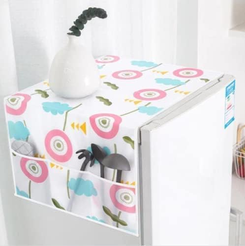 Water and Dust-proof Refrigerator Cover with Storage Pockets