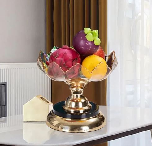 Rotating Acrylic Ornamental Fruit Bowl