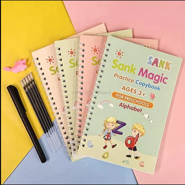 Magic Book - Auto Disappearing Writing - Pack of 4 Practice Sank Copybooks