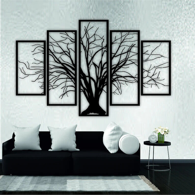 5 Grid Autumn Tree Wooden Wall Art