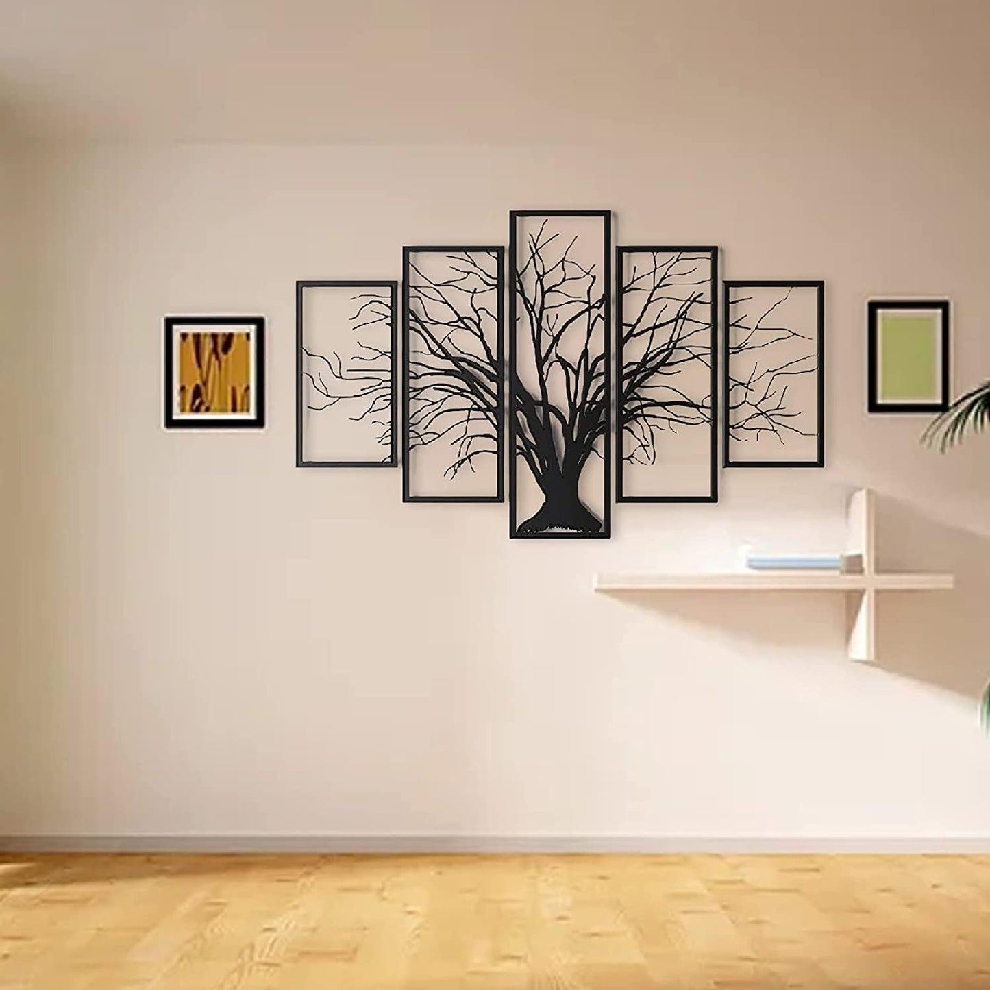 5 Grid Autumn Tree Wooden Wall Art