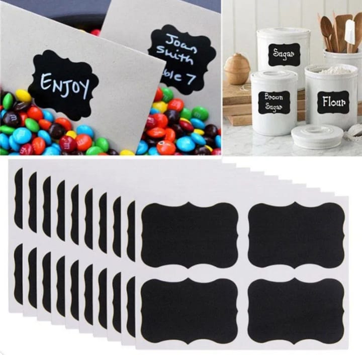 Chalkboard Jar Stickers (24 Pcs Set)