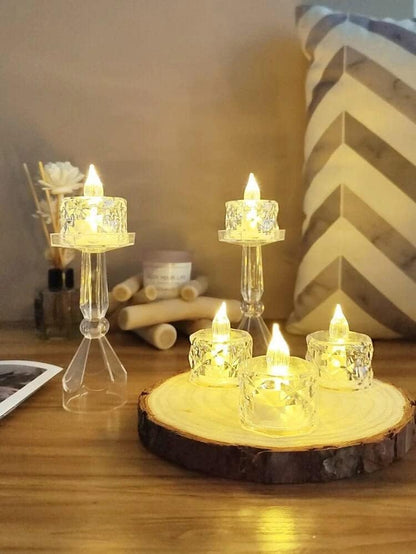 Pack of 12 LED Candles Warm, White, Flameless TeaLight For Birthday Party, Aniversary, Candle Light Dinner Decoration