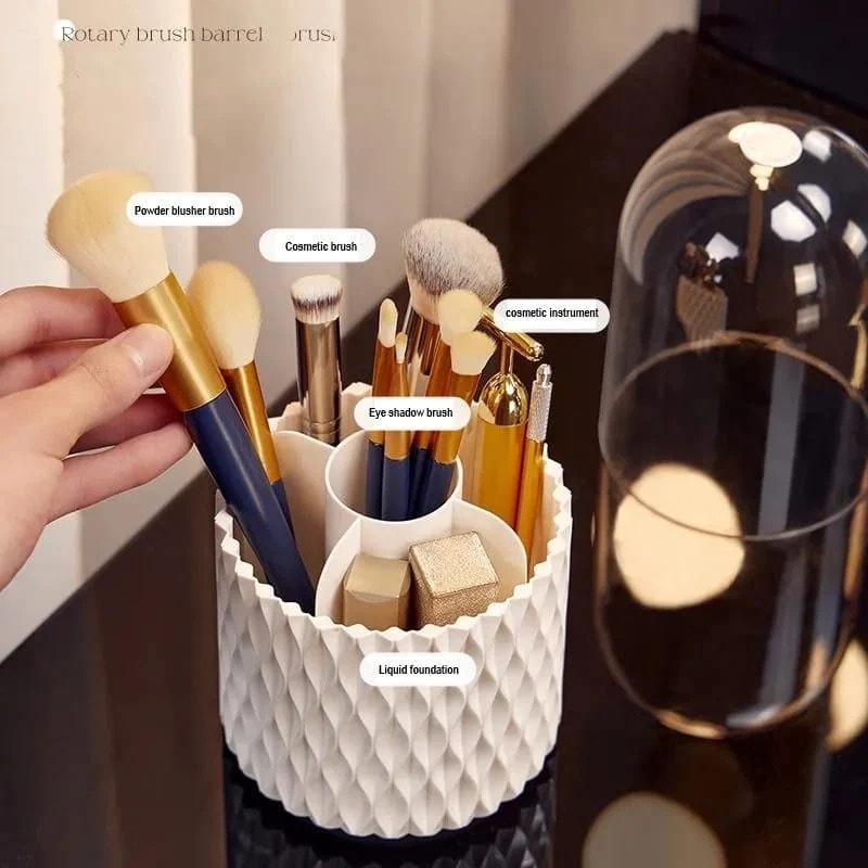 Sleek 360° Rotating Makeup Brush Holder