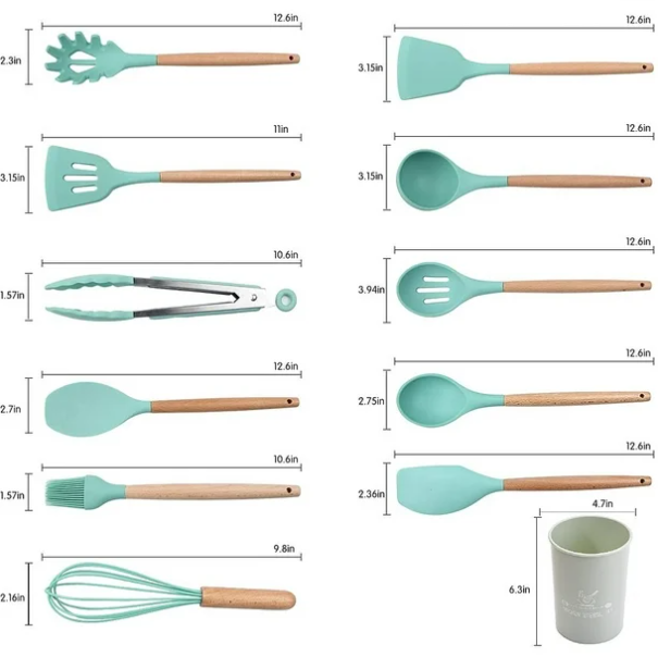 12 PCS Silicone Cooking Utensils Set