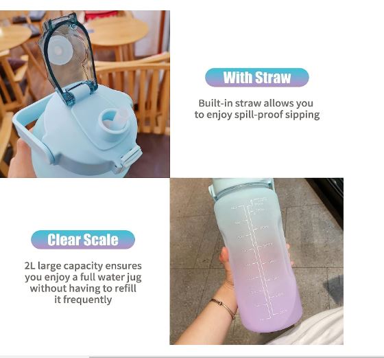 Unbreakable Silicone Water Bottle with Motivational Time Marker