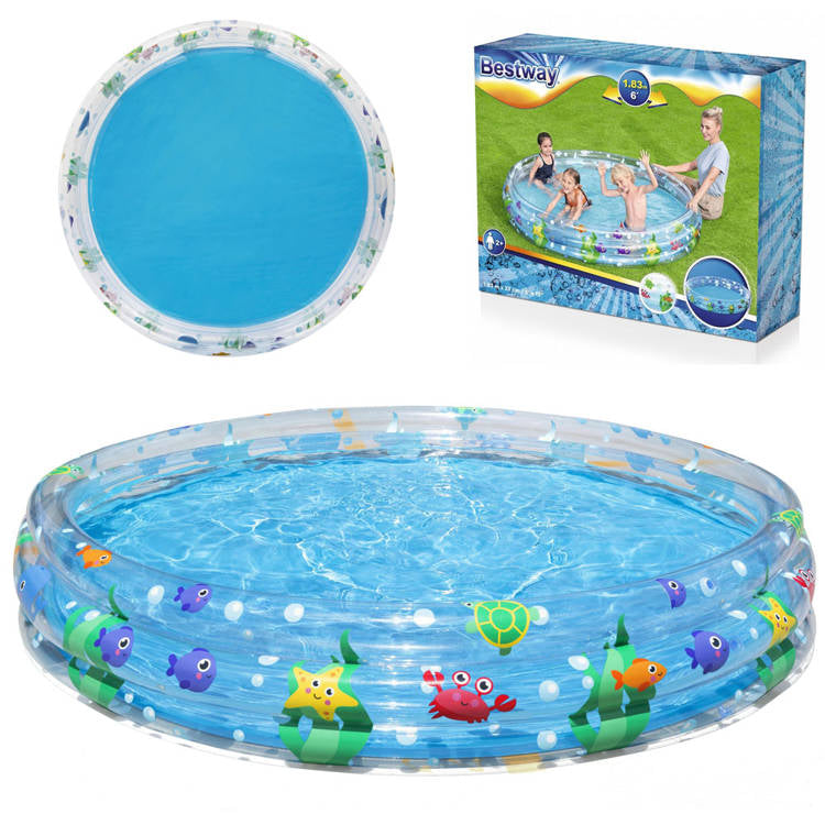 Bestway 51005 Deep Dive 3-Ring Summer Garden Kids Pool