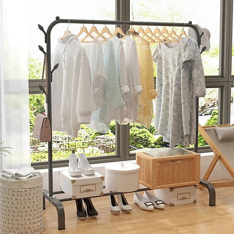 Cloth Hanging Stand Metal Shoes and Garments Storage Rack