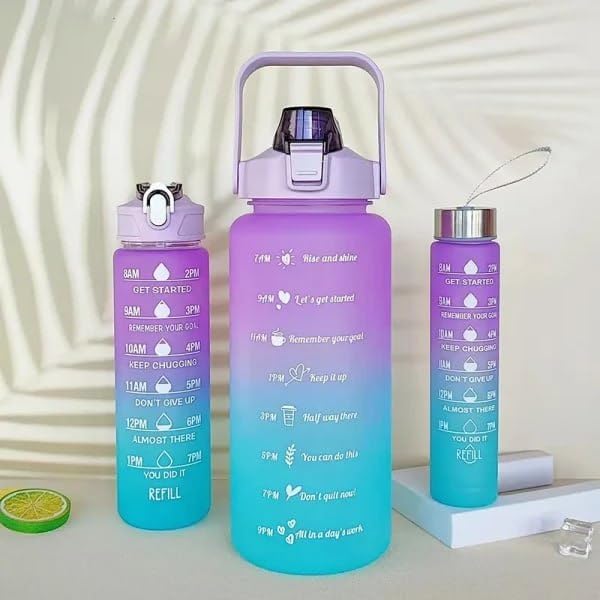 Set Of 3 Motivational Water Bottle