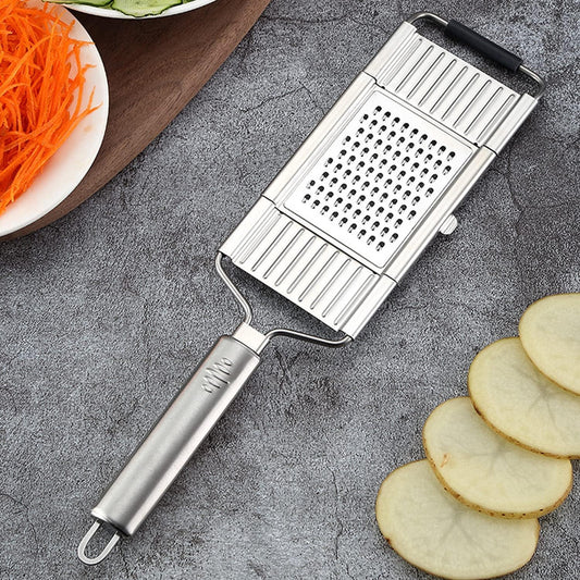 Stainless Steel Vegetable and Cheese Grater with Long Handle