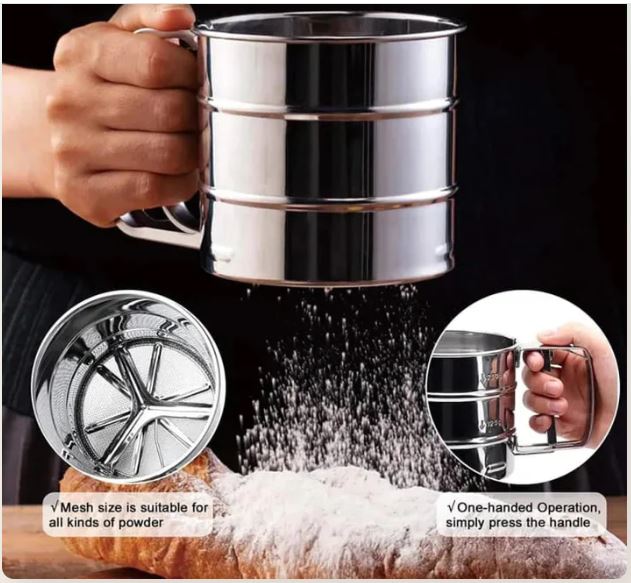 Stainless Steel Flour Sifter,  Sieve Sugar Bake Pastry Tool