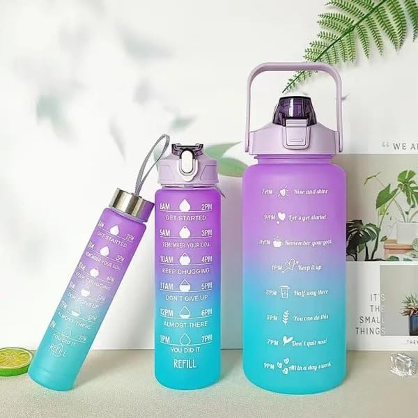 Set Of 3 Motivational Water Bottle