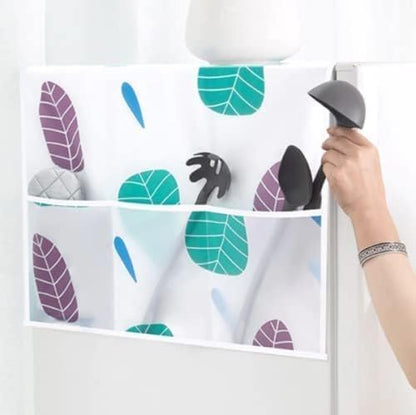 Water and Dust-proof Refrigerator Cover with Storage Pockets