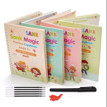 Magic Book - Auto Disappearing Writing - Pack of 4 Practice Sank Copybooks