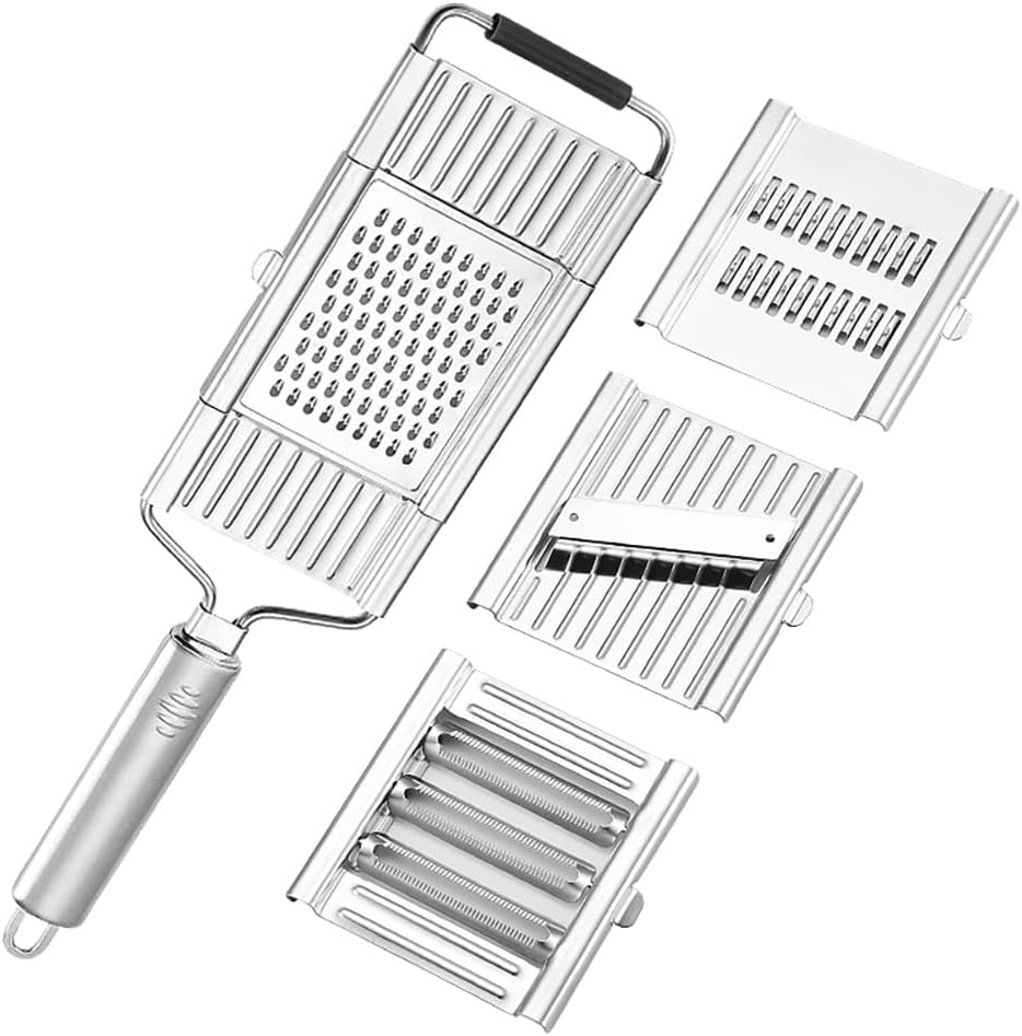 Stainless Steel Vegetable and Cheese Grater with Long Handle