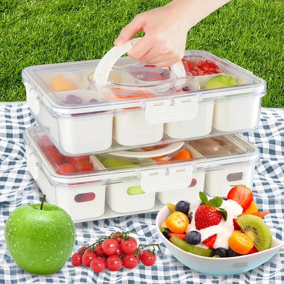 Compartment Refrigerator Box With Lid & Handle