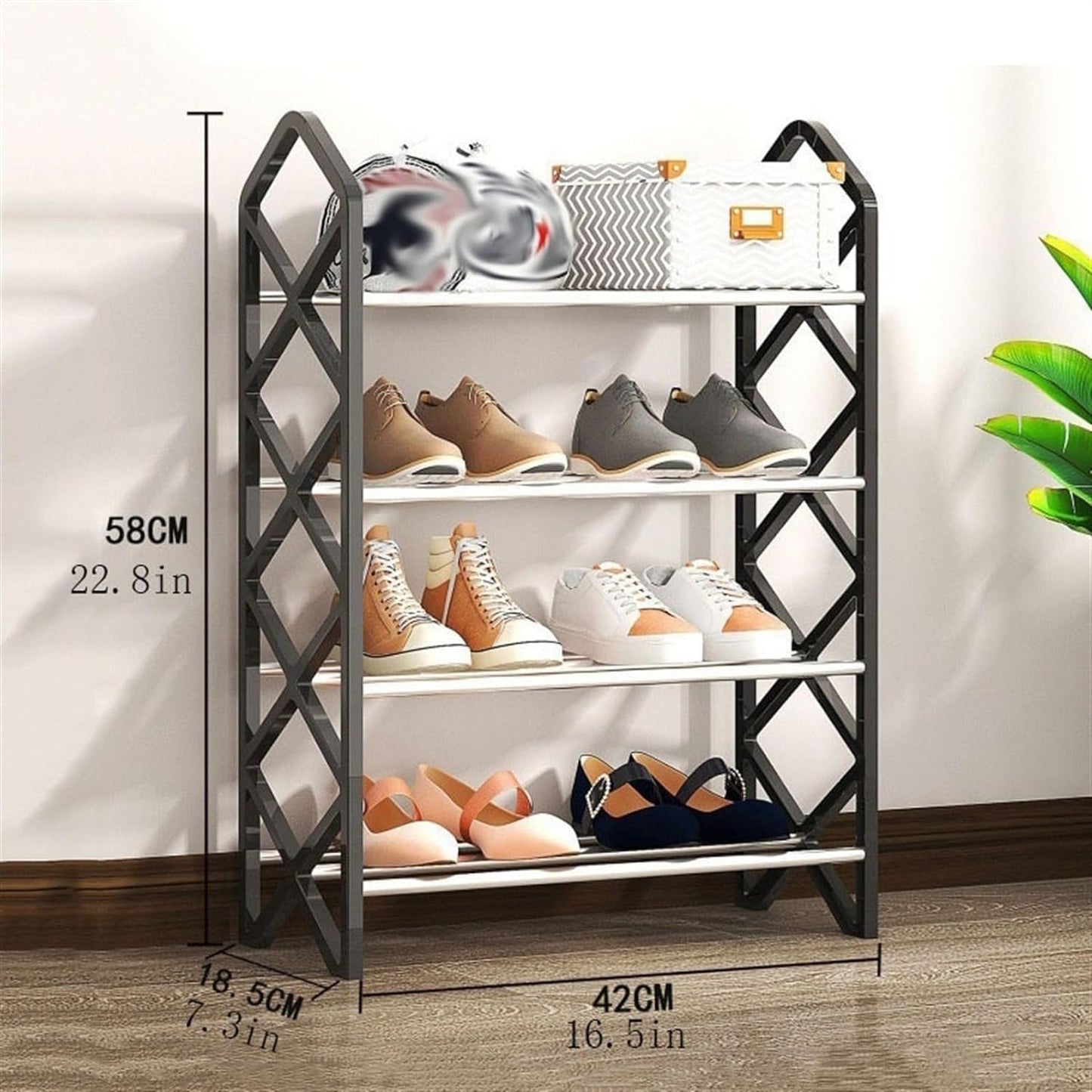 4 Layer Diamond Shoe Rack