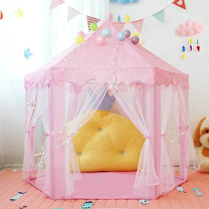 Princess Castle Play Tent House with Fairy Lights