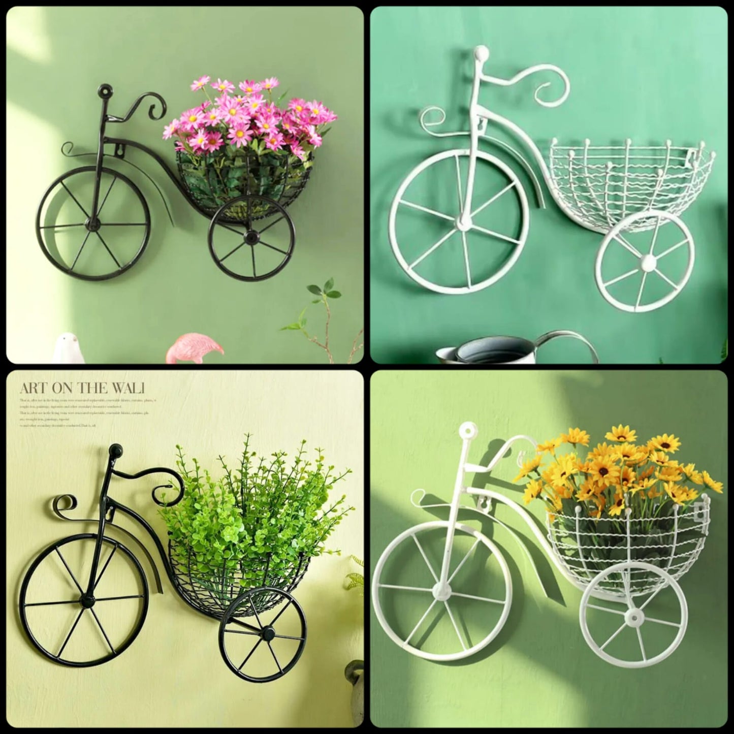 Bicycle Design Wall Basket For Home Decoration