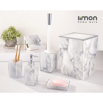 Limon 6 Pcs Classic Marble Design Bathroom Set