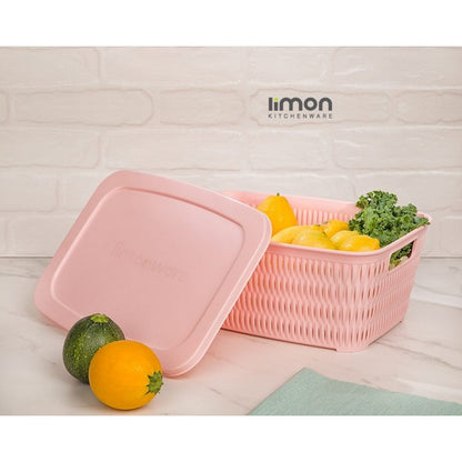 Limon Rectangle Bamboo Basket With Lid