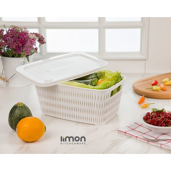 Limon Rectangle Bamboo Basket With Lid