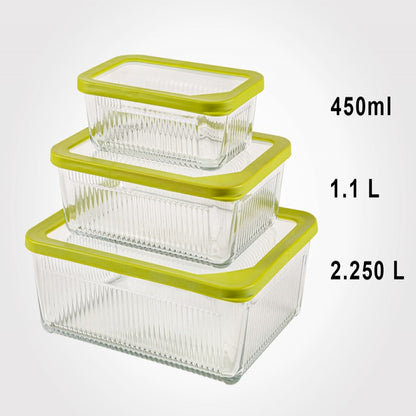 Pack of 3 Limon Unbreakable Glass Food Container Set