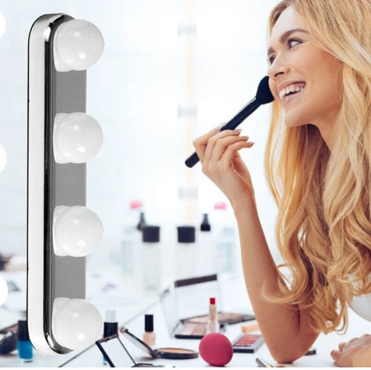 Studio Glow Make Up Light With Bright 4 LED Bulbs Portable Cosmetic Mirror Light