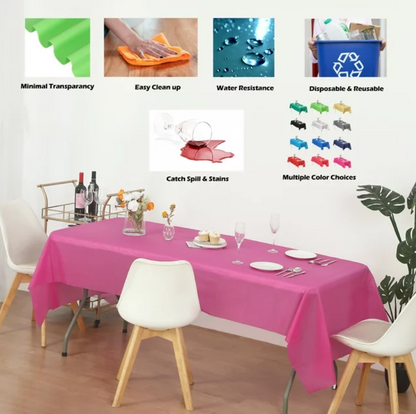 Heavy Duty Plastic Table Covers Tablecloth Reusable