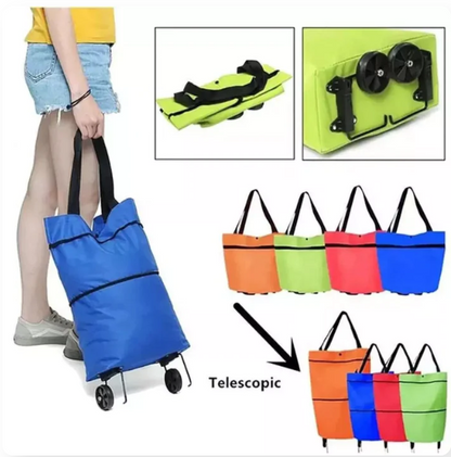 Foldable Trolley Tote Bag with Wheels