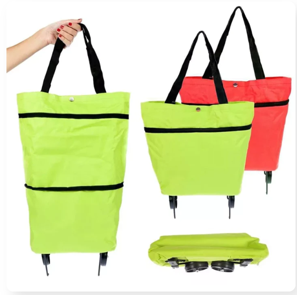 Foldable Trolley Tote Bag with Wheels