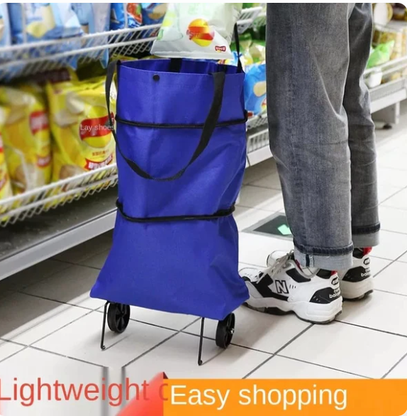 Foldable Trolley Tote Bag with Wheels